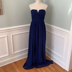 J.Crew Nadia Navy Bridesmaid Dress Prom Formal Event Gown 10 worn once